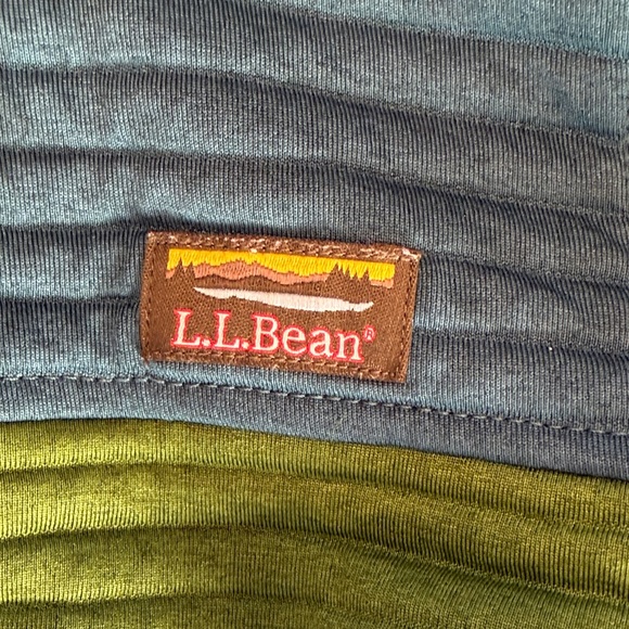 L.L. Bean Blue and Green Striped Fabric - Picture 2 of 4